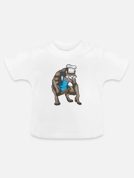 Werwolf Halloween Backen - Baby Bio-T-Shirt mit Rundhals - Weiß