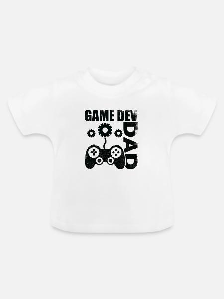 Game Dev Vater - Baby Bio-T-Shirt mit Rundhals - Weiß