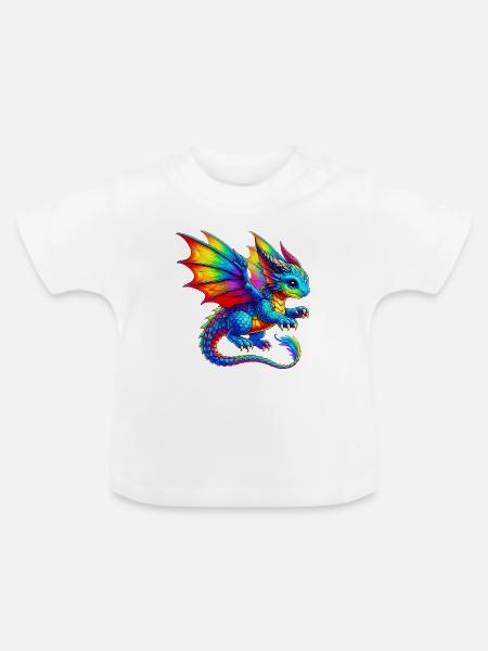 Drache - Baby Bio-T-Shirt mit Rundhals - Weiß
