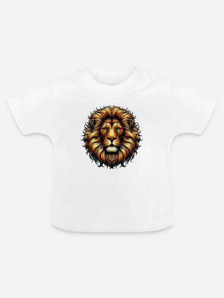 Löwe - Baby Bio-T-Shirt mit Rundhals - Weiß