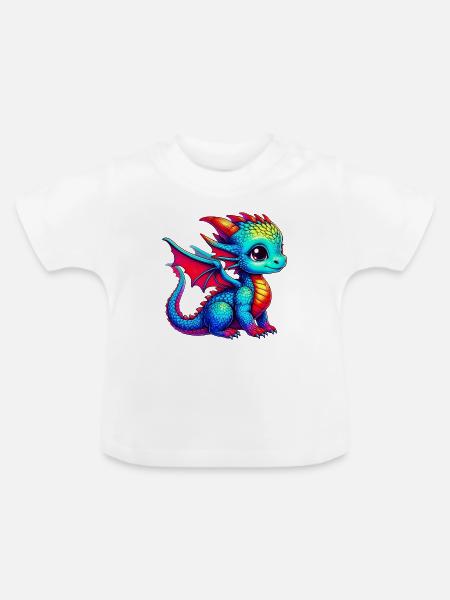 Drache - Baby Bio-T-Shirt mit Rundhals - Weiß