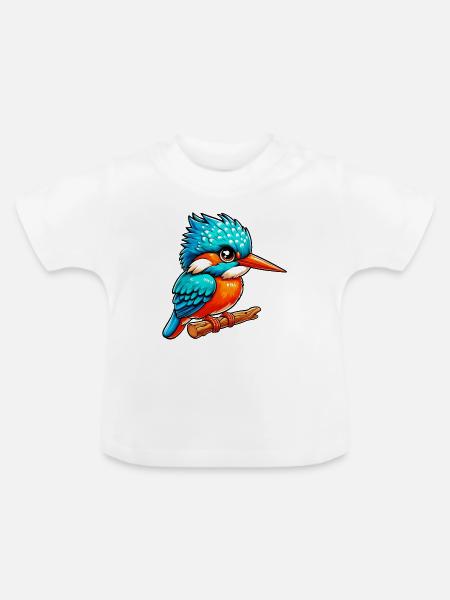 Eisvogel - Baby Bio-T-Shirt mit Rundhals - Weiß