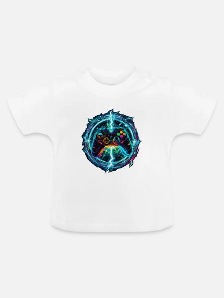 Galaktischer Gaming Controller - Baby Bio-T-Shirt mit Rundhals - Weiß