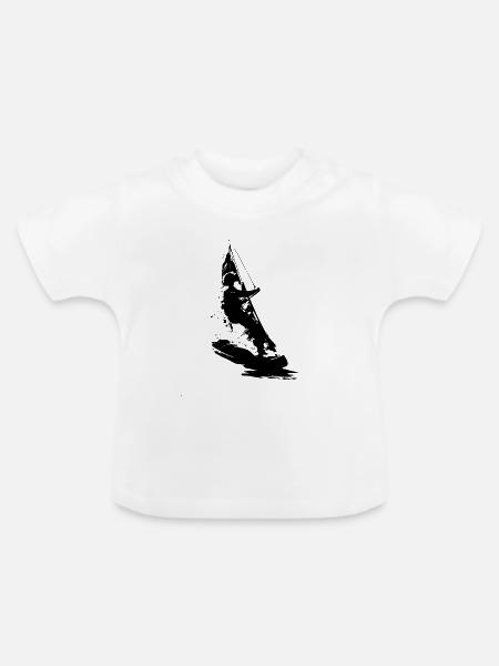 Windsurfen - Baby Bio-T-Shirt mit Rundhals - Weiß
