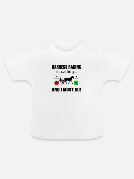 Trabrennpferd Trabrennsport IS-CALLING Pferde - Baby Bio-T-Shirt mit Rundhals - Weiß