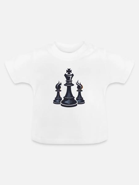 Schachfiguren Grafik - Baby Bio-T-Shirt mit Rundhals - Weiß
