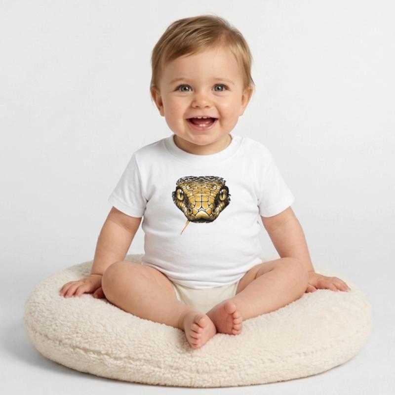 Serpent Python Cobra Mamba Serpent à sonnettes Serpent T-shirt bio col rond Bébé