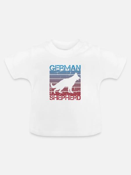 Schäferhund - Baby Bio-T-Shirt mit Rundhals - Weiß