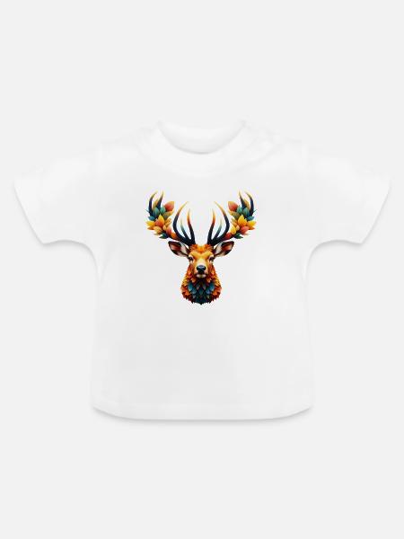 Hirsch - Baby Bio-T-Shirt mit Rundhals - Weiß