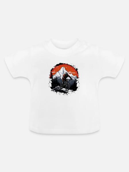 Mountainbiken - Baby Bio-T-Shirt mit Rundhals - Weiß