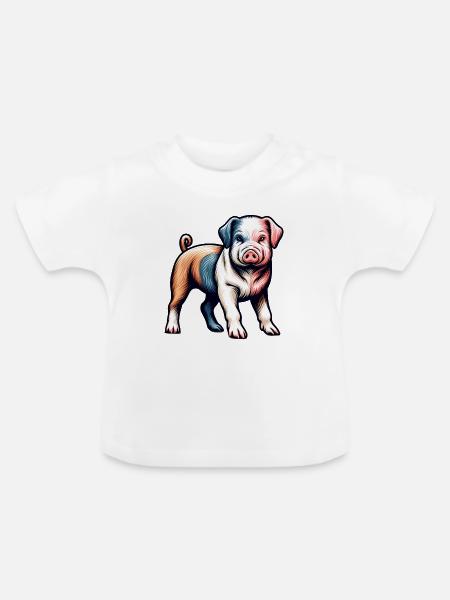 Schweinehund - Baby Bio-T-Shirt mit Rundhals - Weiß