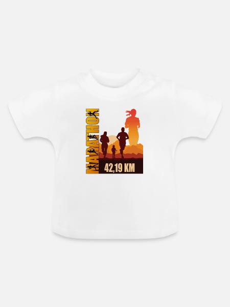 42.19 KM - Marathon - Baby Bio-T-Shirt mit Rundhals - Weiß