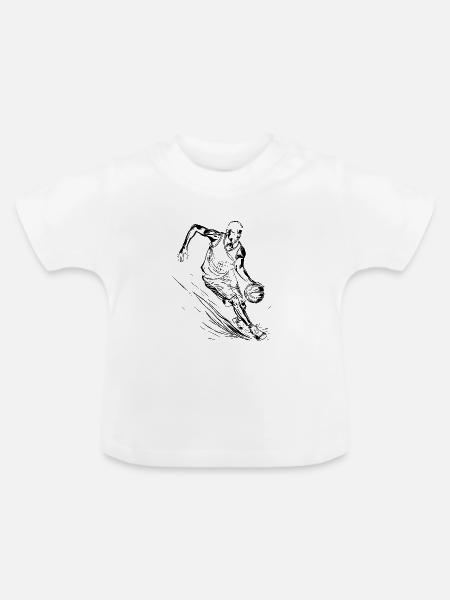 Basketballspieler - Baby Bio-T-Shirt mit Rundhals - Weiß