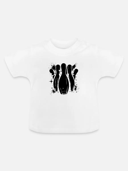 Bowling Zeichnung - Baby Bio-T-Shirt mit Rundhals - Weiß