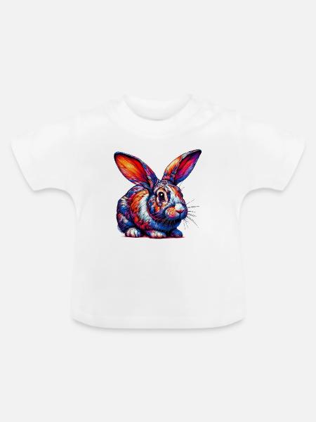 Kaninchen - Baby Bio-T-Shirt mit Rundhals - Weiß