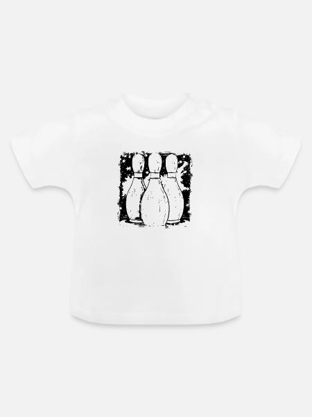 Bowling Pins Zeichnung - Baby Bio-T-Shirt mit Rundhals - Weiß