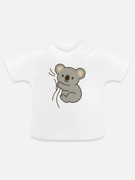 Kuschel-Koala - Baby Bio-T-Shirt mit Rundhals - Weiß