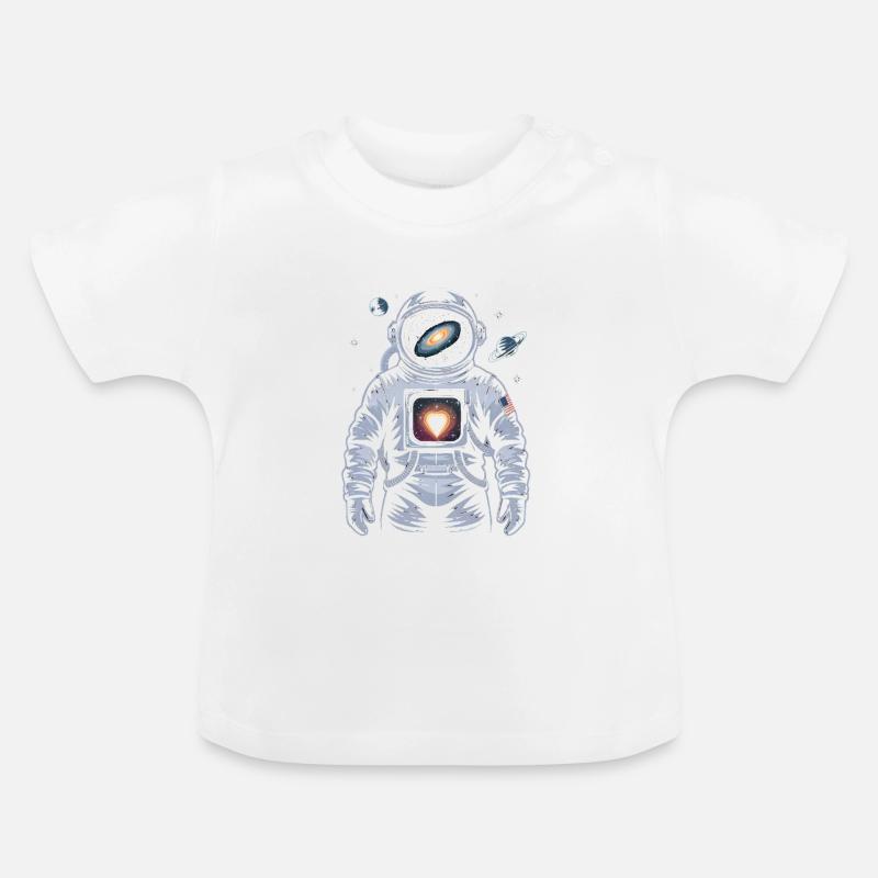 Conception d’astronaute de cœur de l’espace - T-shirt bio col rond Bébé - blanc
