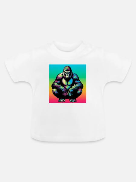 Gorilla - Baby Bio-T-Shirt mit Rundhals - Weiß