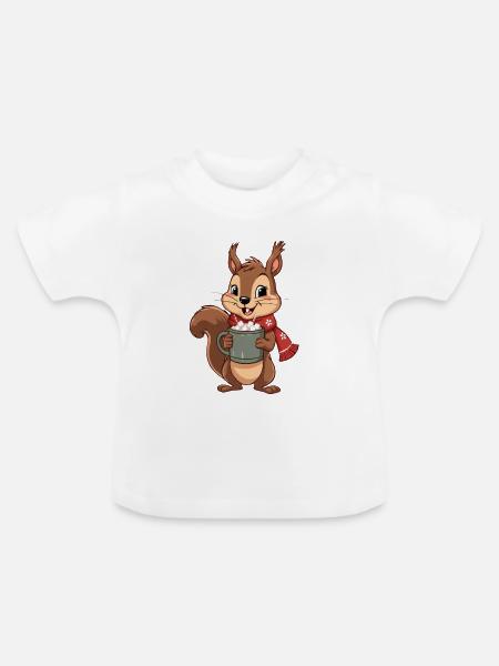 Winterkakao Eichhörnchen - Baby Bio-T-Shirt mit Rundhals - Weiß