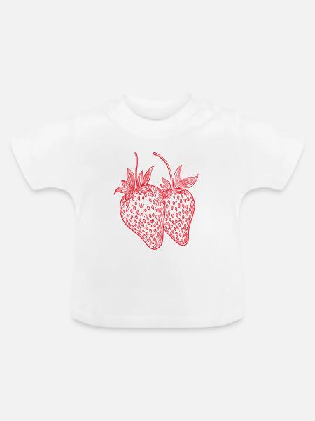 Strawberry - Baby Bio-T-Shirt mit Rundhals - Weiß