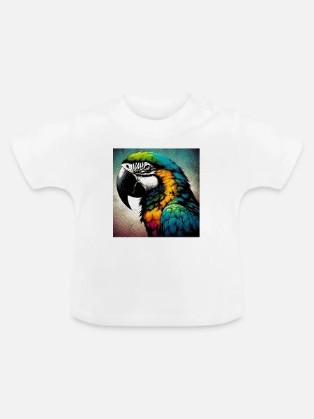 Papagei - Baby Bio-T-Shirt mit Rundhals - Weiß