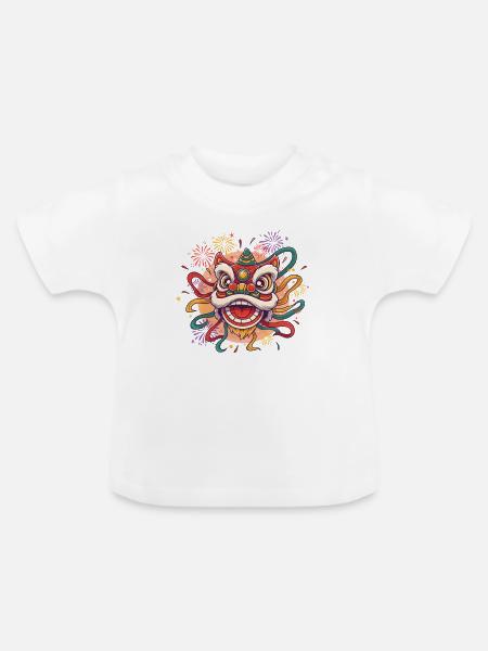 Chinesischer Löwentanz | Fest Feier - Baby Bio-T-Shirt mit Rundhals - Weiß