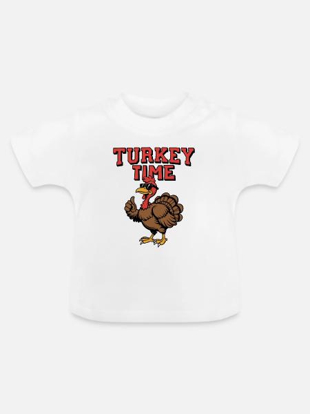 Truthahn Zeit - Baby Bio-T-Shirt mit Rundhals - Weiß