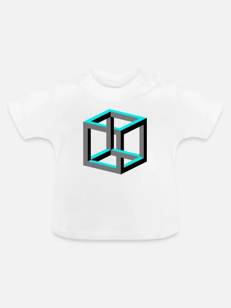 Würfel - Baby Bio-T-Shirt mit Rundhals - Weiß