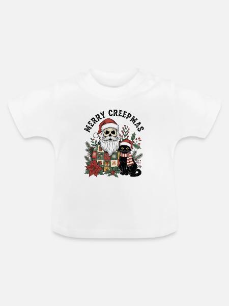 Merry Creepmas - Baby Bio-T-Shirt mit Rundhals - Weiß