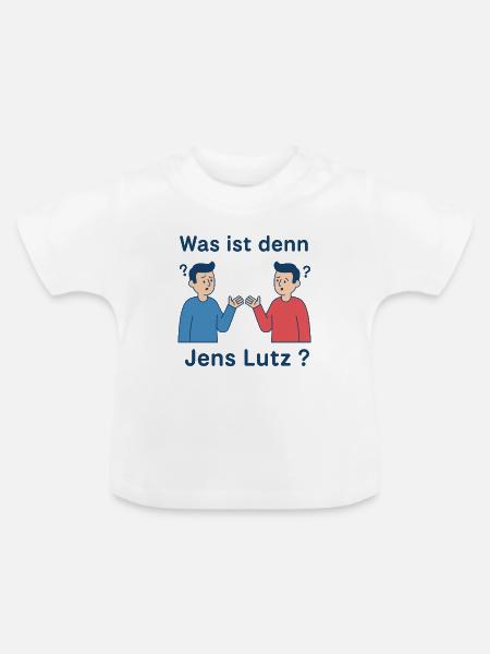 Was ist denn Jens Lutz? - Baby Bio-T-Shirt mit Rundhals - Weiß