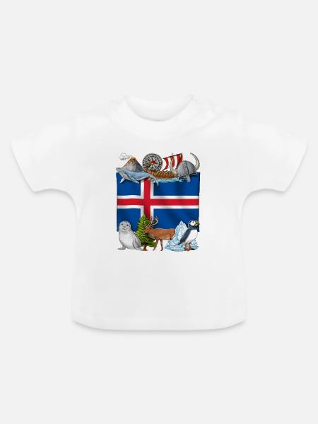 Island Pride - Baby Bio-T-Shirt mit Rundhals - Weiß