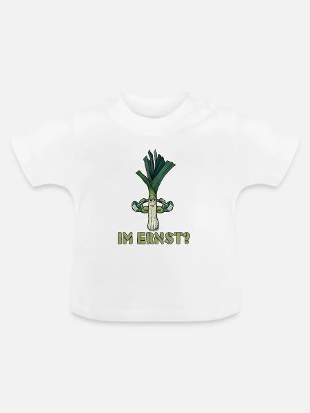 Gewichtheber IM ERNST??? Gym Lustiges - Baby Bio-T-Shirt mit Rundhals - Weiß