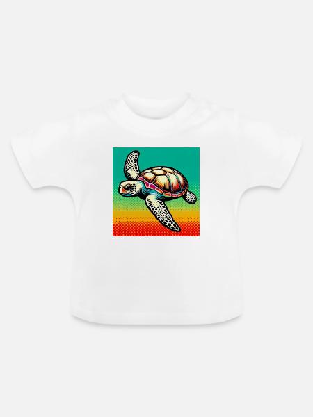 Schildkröte - Baby Bio-T-Shirt mit Rundhals - Weiß