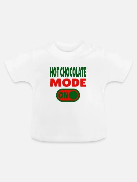 Hot Chocolate Mode ON - Baby Bio-T-Shirt mit Rundhals - Weiß