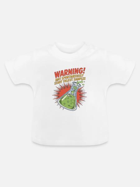 Lab Technician Warning May Spontaneously Scientist - Baby Bio-T-Shirt mit Rundhals - Weiß