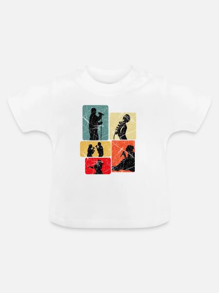 Pop-Art Sänger-Silhouetten - Baby Bio-T-Shirt mit Rundhals - Weiß