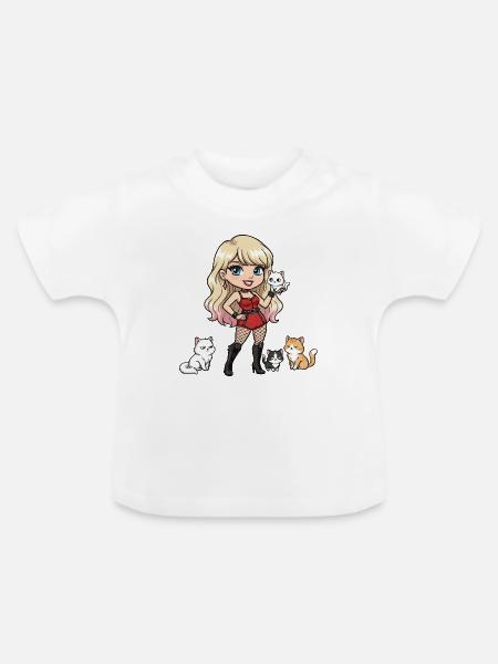 Rockster met Katten - Baby Bio-T-Shirt mit Rundhals - Weiß