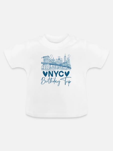 NYC Birthday Trip - Baby Bio-T-Shirt mit Rundhals - Weiß