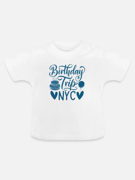 NYC Birthday Trip - Baby Bio-T-Shirt mit Rundhals - Weiß