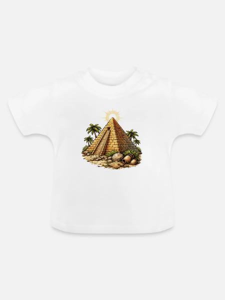 Pyramide Tempel - Baby Bio-T-Shirt mit Rundhals - Weiß