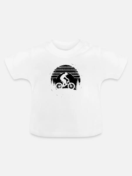 Mountainbiking Illustration - Baby Bio-T-Shirt mit Rundhals - Weiß