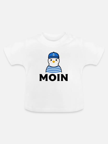 Möwe - Baby Bio-T-Shirt mit Rundhals - Weiß