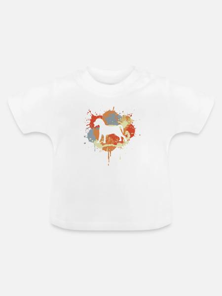 Hund Zeichnung - Baby Bio-T-Shirt mit Rundhals - Weiß