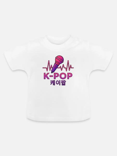 K Pop Korean - Baby Bio-T-Shirt mit Rundhals - Weiß