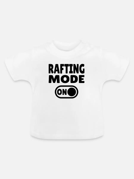 Rafting Mode ON – Wildwasser im Schlauchboot - Baby Bio-T-Shirt mit Rundhals - Weiß