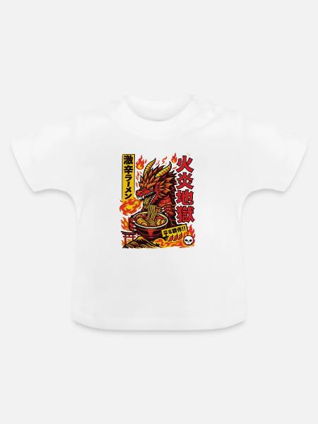 Drachen | Ramen | Nudelsuppe | extra scharf - Baby Bio-T-Shirt mit Rundhals - Weiß