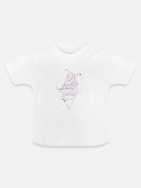 Eistüte Skizze - Baby Bio-T-Shirt mit Rundhals - Weiß