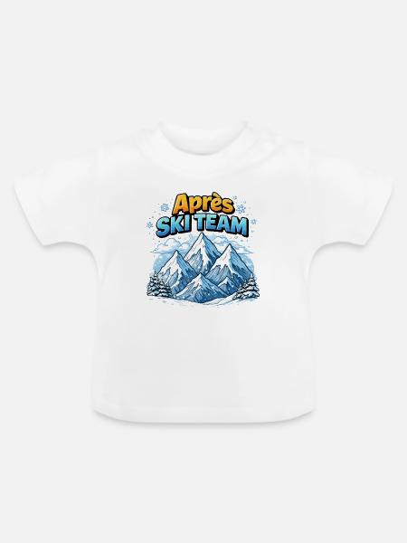 Après Ski Team Berglandschaft - Baby Bio-T-Shirt mit Rundhals - Weiß