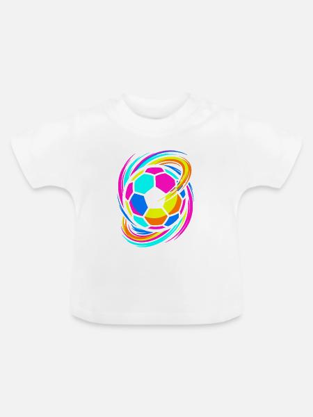 Fußball - Baby Bio-T-Shirt mit Rundhals - Weiß